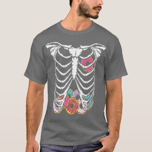 Halloween Skeleton Body Donuts Funny T-Shirt