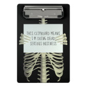 Halloween Skeleton Bone Seriöse Business-Zwischena Mini Klemmbrett (Vorderseite)
