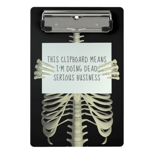 Halloween Skeleton Bone Seriöse Business-Zwischena Mini Klemmbrett (Vorderseite)