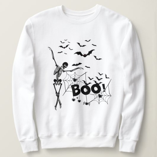 Halloween Skeleton & Boo Sweatshirt (Design vorne)