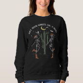 Halloween-Skeleton Boot Scooting Western Sweatshirt (Vorderseite)