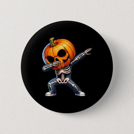 Halloween Skeleton Boys Trick Leckerei Funny Pumpk Button (Vorderseite)