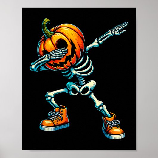 Halloween Skeleton Boys Trick Leckerei Funny Pumpk Poster (Vorne)
