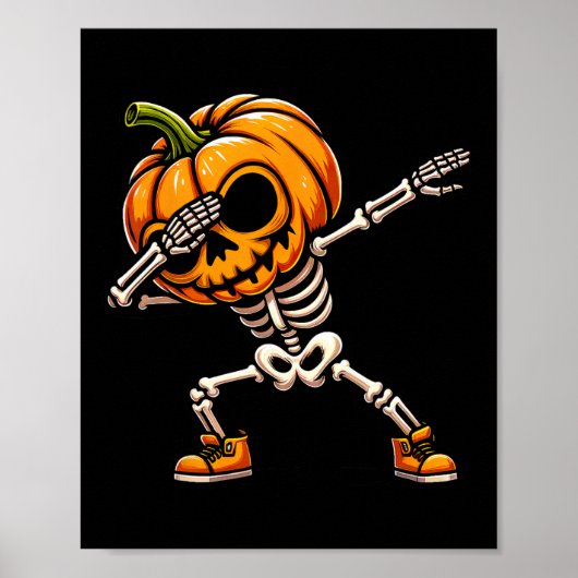 Halloween Skeleton Boys Trick Leckerei Funny Pumpk Poster (Vorne)