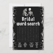 Halloween Skeleton Brautparty Word Search Game Einladung (Vorderseite)