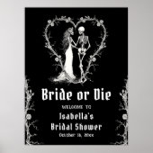 Halloween Skeleton Bridge oder Die Bridal Willkomm Poster (Vorne)