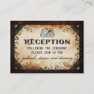 Halloween Skeleton Brown Gothic Matching Empfang Begleitkarte