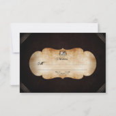 Halloween Skeleton Brown Gothic Wedding RSVP Karte (Rückseite)
