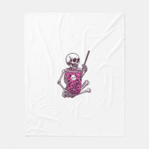 Halloween Skeleton Bubble Tee Fleecedecke