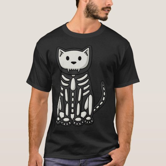 Halloween Skeleton Cat T-Shirt (Vorderseite)