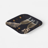 Halloween Skeleton Champagne Toast Pappteller (Gewinkelt)