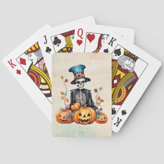 Halloween Skeleton Classic Playing Cards Spielkarten (Rückseite)