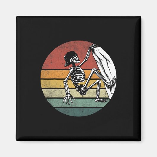 Halloween Skeleton Climber Vintage Skeleton Rock C Magnet (Vorne)