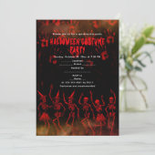 Halloween Skeleton Costume Party Einladung (Stehend Vorderseite)