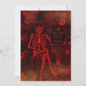 Halloween Skeleton Costume Party Einladung (Rückseite)