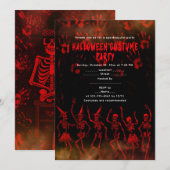 Halloween Skeleton Costume Party Einladung (Vorne/Hinten)