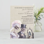 Halloween Skeleton Couple Einladung (Stehend Vorderseite)