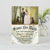 Halloween Skeleton Couple Gothic Save the Date (Stehend Vorderseite)