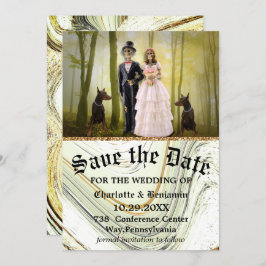 Halloween Skeleton Couple Gothic Save the Date