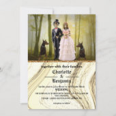 Halloween Skeleton Couple Gothic Wedding Einladung (Vorderseite)
