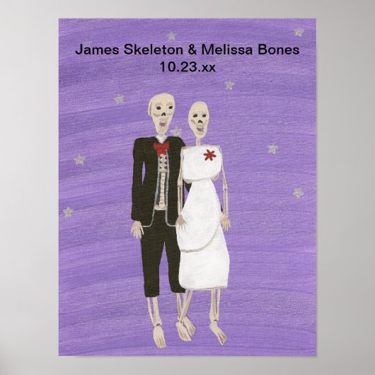 Halloween Skeleton Couple Wedding Poster (Vorne)