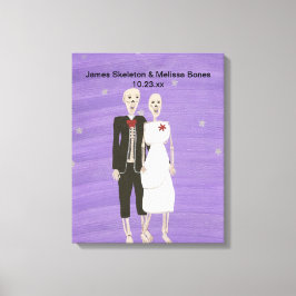 Halloween Skeleton Couple Wedding Wrapped Canvas Leinwanddruck