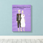 Halloween Skeleton Couple Wedding Wrapped Canvas Leinwanddruck (Insitu (Holzboden))