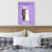 Halloween Skeleton Couple Wedding Wrapped Canvas Leinwanddruck (Insitu (Schlafzimmer))
