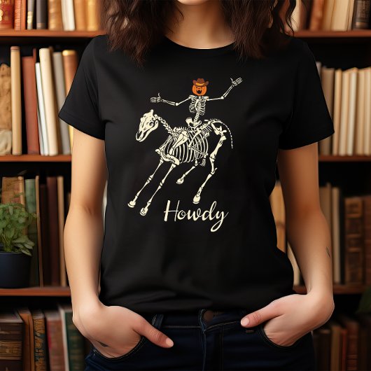 HALLOWEEN SKELETON COWBOY HOWDY | WILD WEST T-Shirt