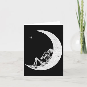 Halloween Skeleton Crescent Moon Skeleton Dreamer Karte