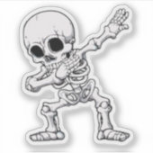 Halloween Skeleton Dabbing Aufkleber (Vorderseite)