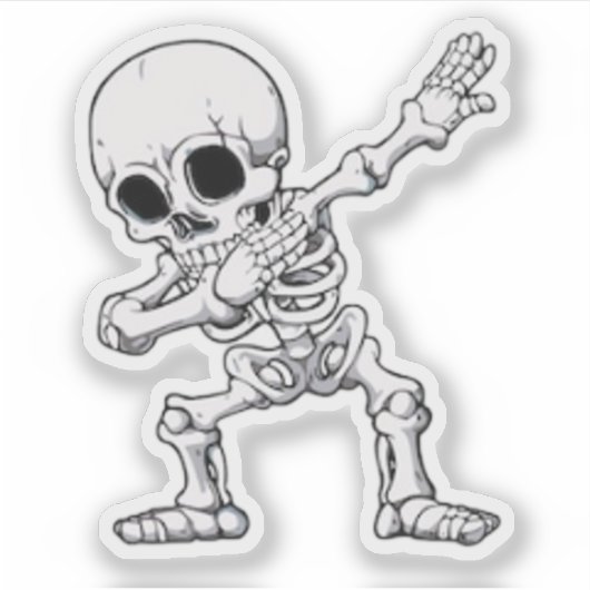Halloween Skeleton Dabbing Aufkleber (Vorderseite)