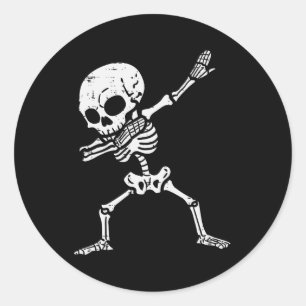 Halloween Skeleton Dabbing Kostümjunge Mädchen Kin Runder Aufkleber