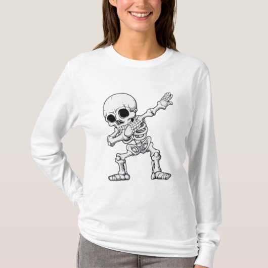 Halloween Skeleton Dabbing T - Shirt (Vorderseite)