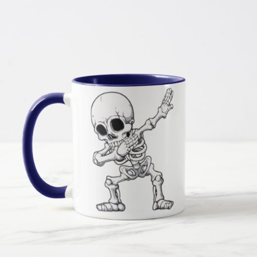 Halloween Skeleton Dabbing Tasse (Links)