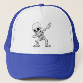 Halloween Skeleton Dabbing Truckerkappe (Vorderseite)