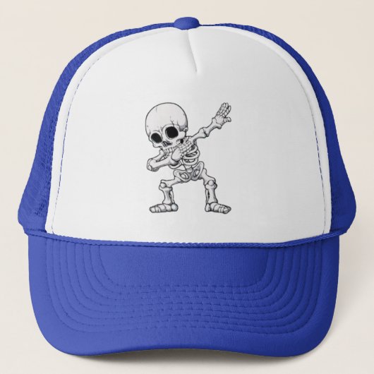 Halloween Skeleton Dabbing Truckerkappe (Vorderseite)