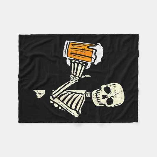 Halloween Skeleton Dad Funny Lazy Skull Costume Pa Fleecedecke (Vorderseite (Horizontal))