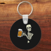 Halloween Skeleton Dad Funny Lazy Skull Costume Pa Schlüsselanhänger (Vorderseite)