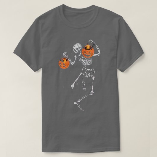 Halloween Skeleton Dancing Candy Pumpkin JackoLant T-Shirt (Design vorne)