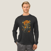 Halloween Skeleton Dino - Moonlight Mummy T-Rex Tri-Blend Shirt (Volle Vorderseite)