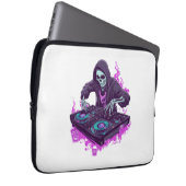 Halloween Skeleton DJ Laptopschutzhülle (Vorne Rechts)