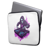 Halloween Skeleton DJ Laptopschutzhülle (Vorderseite Links)