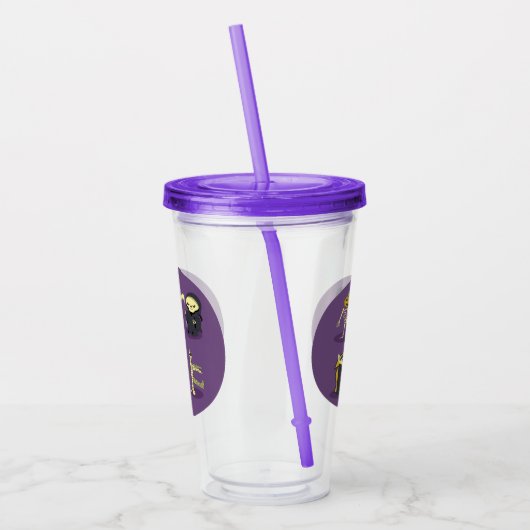 Halloween Skeleton Dracula Mummy Grim Sensenmann Acryltrinkbecher (Links)