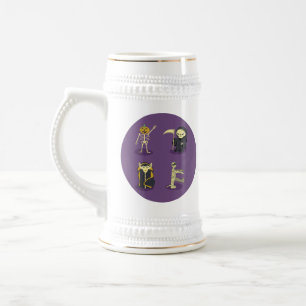 Halloween Skeleton Dracula Mummy Grim Sensenmann Bierglas