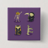 Halloween Skeleton Dracula Mummy Grim Sensenmann Button (Vorderseite)