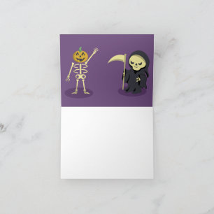 Halloween Skeleton Dracula Mummy Grim Sensenmann Dankeskarte