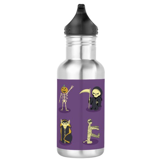 Halloween Skeleton Dracula Mummy Grim Sensenmann Edelstahlflasche (Rechts)