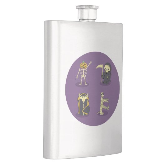 Halloween Skeleton Dracula Mummy Grim Sensenmann Flachmann (Rechts)