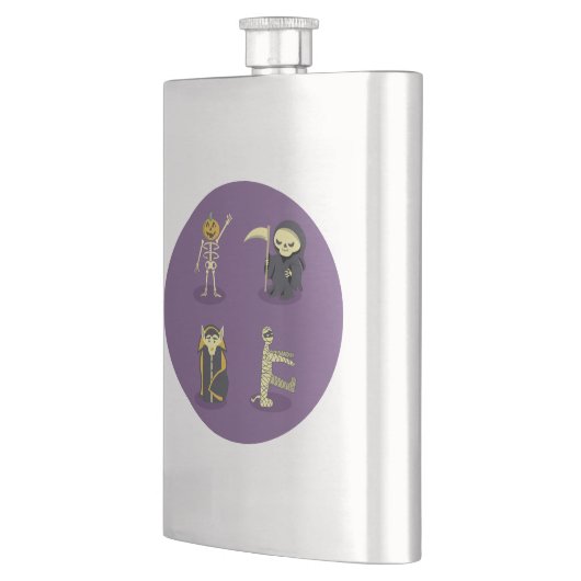 Halloween Skeleton Dracula Mummy Grim Sensenmann Flachmann (Links)